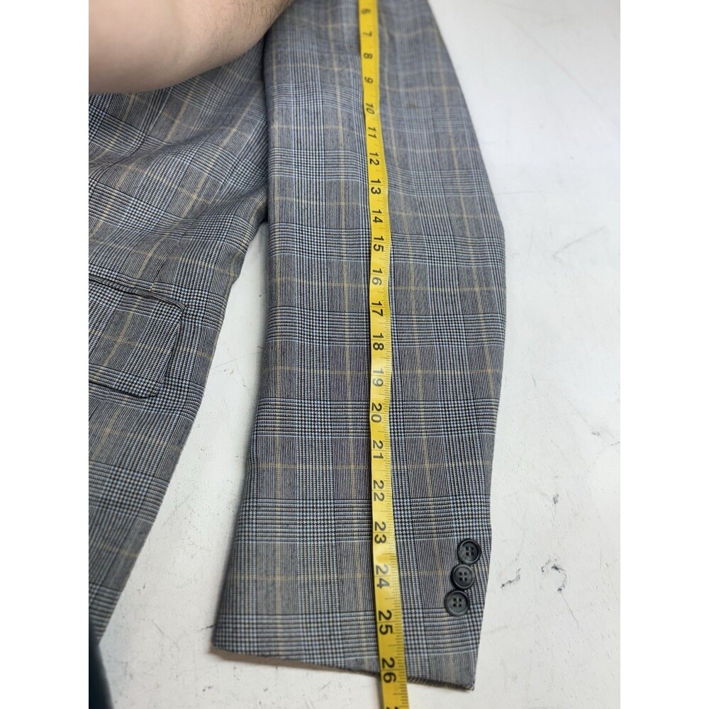 1970s Tweed 3 Piece Suit Gray Prince of Wales Glen Plaid Check 44L 38x33 Union - Picture 5 of 16